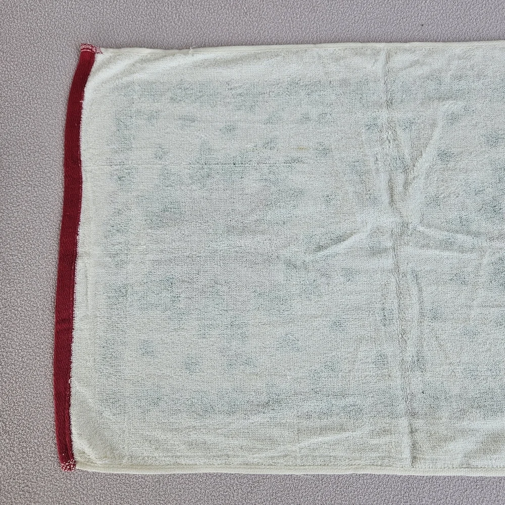 Vintage Royal Terry Dish Kitchen Towel White Poinsette Christmas Red Cotton
